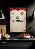 Quadro Camisa Flamengo 2008 B Com Vidro e Moldura Preta Tamanho:21cm x 30cm (A4)