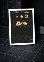 Quadro Camisa Flamengo com Vidro e Moldura Branca Tam:A4 Quadro Camisa Flamengo com Vidro e Moldura Branca Tam:A4