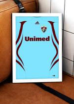 Quadro Camisa Fluminense com Vidro e Moldura Branca Tam:A4 Quadro Camisa Fluminense com Vidro e Moldura Branca Tam:A4