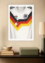 Quadro Camisa Germany 1990 Com Vidro e Moldura Branca Tamanho:21cm x 30cm (A4) Quadro Camisa Germany 1990 Com Vidro e Moldura Branca Tamanho:21cm x 30cm (A4)
