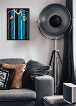 Quadro Camisa Grêmio FBPA 2001 Com Vidro e Moldura Preta Tamanho:21cm x 30cm (A4)