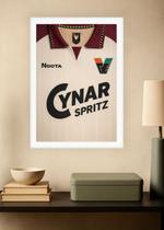 Quadro Camisa Venezia FC 2025-26 Com Vidro e Moldura Branca Tamanho:21cm x 30cm (A4)