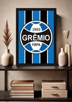 Quadro Campeão Grêmio com Vidro e Moldura Preta