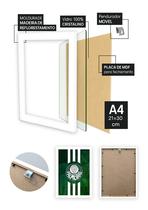 Quadro Campeões Palmeiras com Vidro e Moldura Branca Tam:A4 Quadro Campeões Palmeiras com Vidro e Moldura Branca Tam:A4