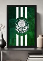 Quadro Campeões Palmeiras com Vidro e Moldura Preta Tam:A4