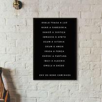 Quadro Candomblé Nomes Orixás 33X24Cm Preta Quadro Candomblé Nomes Orixás 33X24Cm Preta