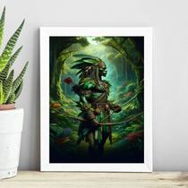 Quadro Candomblé - Oxossi Guerreiro 24x18cm - com vidro Quadro Candomblé - Oxossi Guerreiro 24x18cm - com vidro