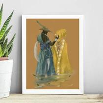 Quadro Candomblé Oxum E Logun 45X34Cm - Com Vidro Quadro Candomblé Oxum E Logun 45X34Cm - Com Vidro