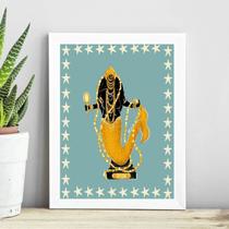 Quadro Candomblé Oxum - Estrelinhas 33x24cm - com vidro Quadro Candomblé Oxum - Estrelinhas 33x24cm - com vidro