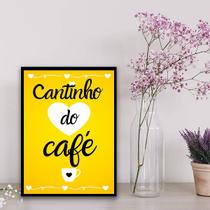 Quadro Cantinho Do Café Amarelo 45x34cm - com vidro