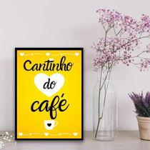 Quadro Cantinho Do Café Amarelo 45X34Cm - Com Vidro