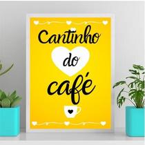 Quadro Cantinho Do Café Amarelo 45X34Cm - Com Vidro