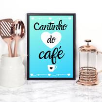 Quadro Cantinho Do Café Azul 45x34cm - com vidro