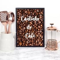 Quadro Cantinho Do Café Fotografia Grãos 33x24cm - com vidro