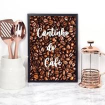 Quadro Cantinho Do Café Fotografia Grãos 33X24Cm - Com Vidro