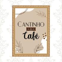 Quadro Cantinho Do Café Moldura Dourada 24x18cm