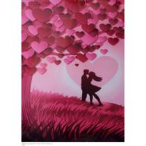 Quadro Canva Amor/Casal/Árvore de Corações/Ilustração