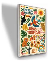 Quadro Canva Brasil Tropicalidade Cultural 60x40 Com Moldura Moldura Branca Quadro Canva Brasil Tropicalidade Cultural 60x40 Com Moldura Moldura Branca