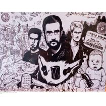 Quadro Canva Legião Urbana/Música/Rock/Ilustração/Preto e Branco