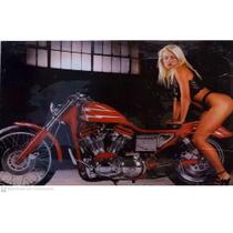 Quadro Canva Motorcycle Chopper/Modelo Loira Quadro Canva Motorcycle Chopper/Modelo Loira
