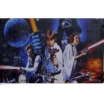 Quadro Canva Star Wars/Cinema/Darth Vader/Luke Skywalker/Princesa Leah/Han Solo
