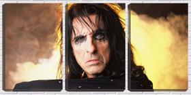 Quadro canvas 30x66 alice cooper fundo de fumaça