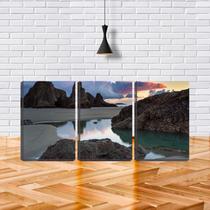 Quadro canvas 30x66 lagoinha na praia