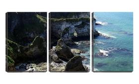 Quadro canvas 30x66 paisagem do mar nas rochas