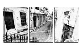 Quadro canvas 30x66 ruela de havana cuba pb - Crie Life