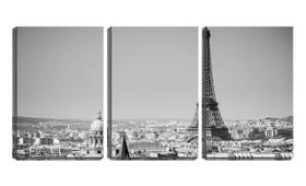Quadro canvas 30x66 torre Eiffel em paris pb