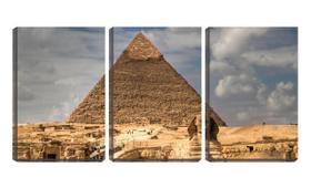 Quadro canvas 30x66 turistas na pirâmide egípcia - Crie Life