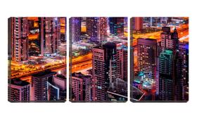 Quadro canvas 30x66 viaduto iluminado na cidade