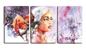 Quadro canvas 45x96 arte desenho daenerys