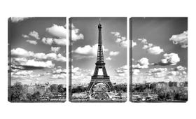 Quadro canvas 45x96 carros sob torre Eiffel pb