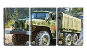 Quadro canvas 45x96 desenho caminhão exército