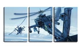 Quadro canvas 45x96 helicópteros de combate no céu