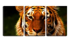 Quadro canvas 45x96 linhas formando um tigre arte