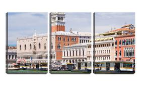 Quadro canvas 45x96 mercado antigo em veneza