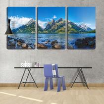 Quadro canvas 45x96 montanhas sob céu azul