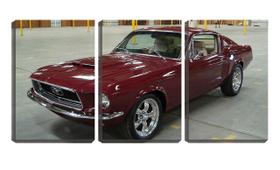 Quadro canvas 45x96 mustang vermelho retrô