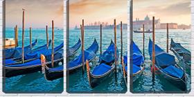 Quadro canvas 45x96 nove gôndolas azuis de veneza