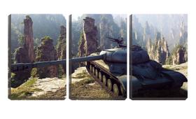 Quadro canvas 45x96 tanque de guerra game montanha - Crie Life