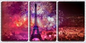 Quadro canvas 45x96 torre eiffel reveillon