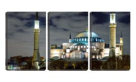 Quadro canvas 45x96 torres de mesquita iluminada