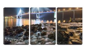 Quadro canvas 45x96 vigas de ponte iluminada