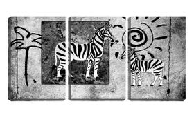 Quadro canvas 45x96 zebra sobre tela abstrata