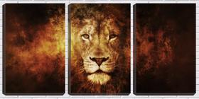 Quadro canvas 55x110 cabeça leão de judá arte - Crie Life