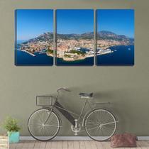 Quadro canvas 55x110 cidade ao redor de montanha - Crie Life