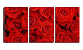 Quadro canvas 55x110 diversas rosas vermelhas