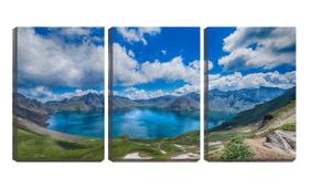 Quadro canvas 55x110 lago azul nas montanhas